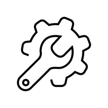 pngtree industrial gear and wrench tool outline vector for repair service icon png image_18801855